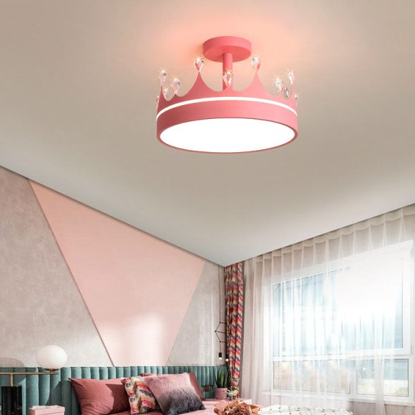 Cartoon Creative Crown LED Kids Semi-Flush Mount Ceiling Light - Image 19