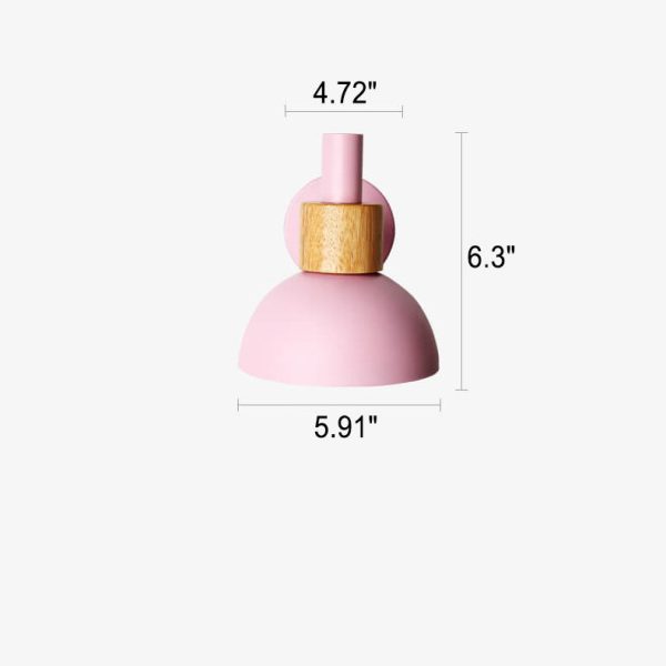 Modern Classic Macaron Solid Color Wood Iron 1-Light Wall Sconce Lamp - Image 6