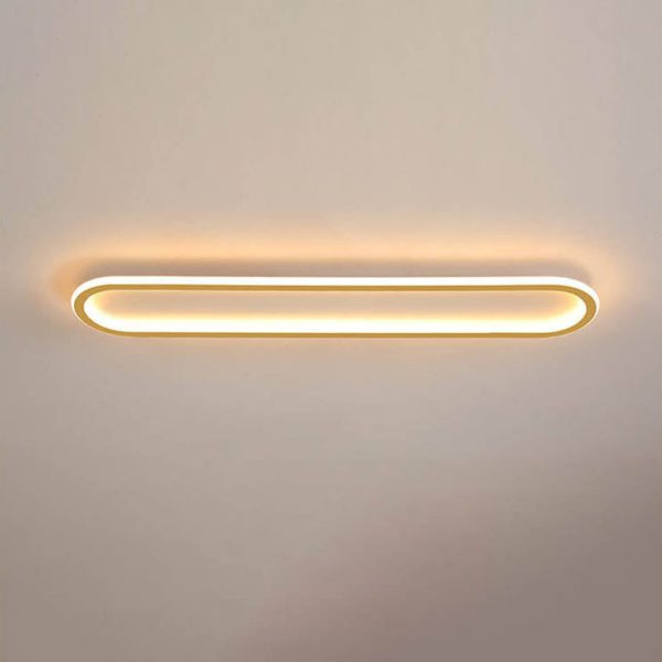 Modern Minimalist Long Iron Silicone LED Flush Mount Ceiling Light For Bedroom - Image 14