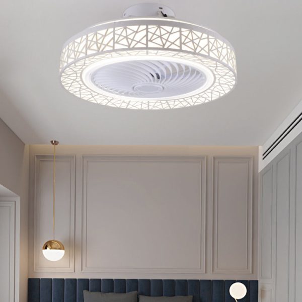 Modern Luxury Round Lace LED Flush Mount Ceiling Fan Light - Image 20