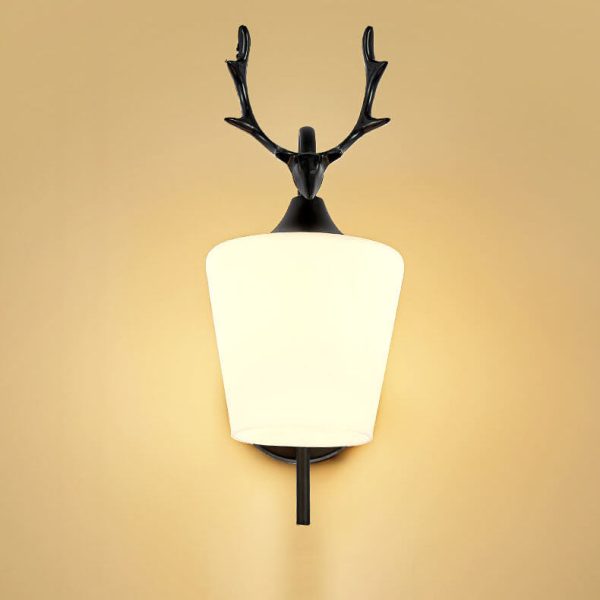 Nordic Creative Antler Glass Cone Shade 1-Light Wall Sconce Lamp - Image 3