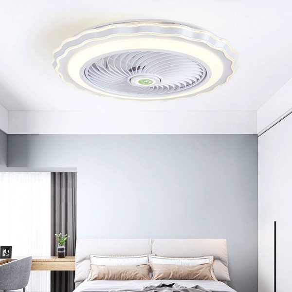 Modern Creative Round Flower LED Flush Mount Ceiling Fan Light - Image 13