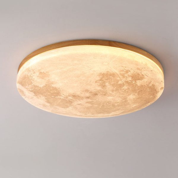 Nordic Minimalist Moon Round Acrylic LED Flush Mount Ceiling Light - Image 7