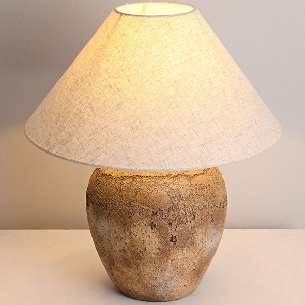 Modern Shabby Chic Cone Fabric Ceramic Jar 1-Light Table Lamp For Bedroom - Image 5