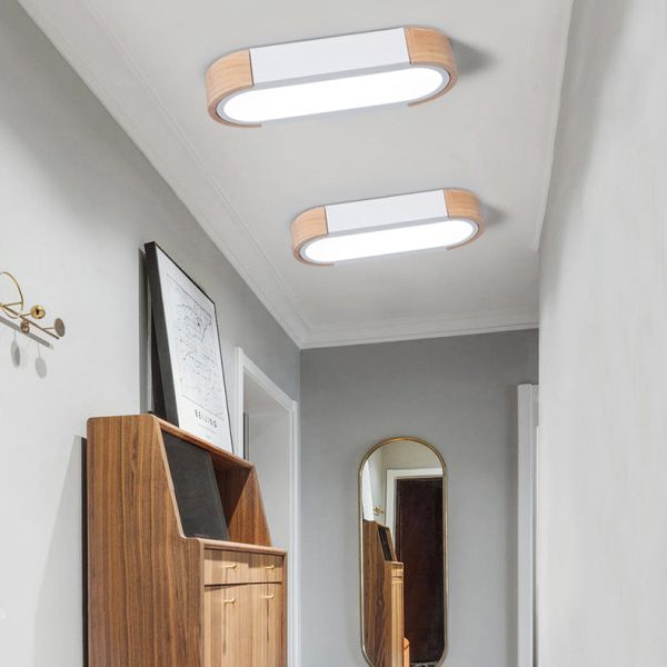 Contemporary Scandinavian Long Oval Iron Log Acrylic LED Flush Mount Ceiling Light For Bedroom - Image 11