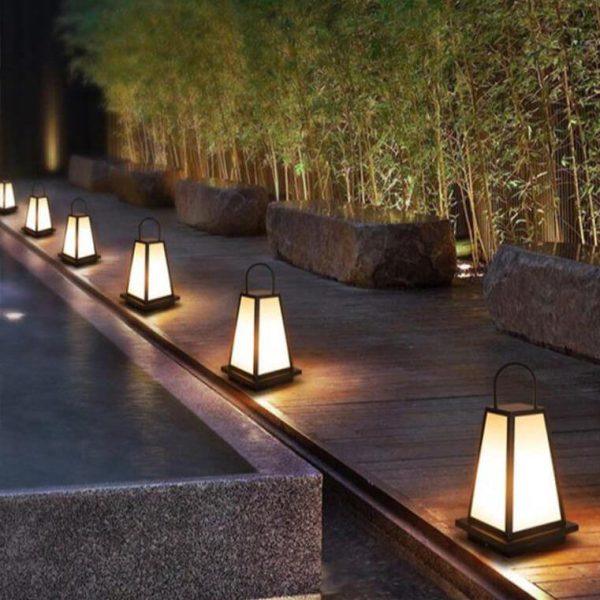 Simple Acrylic Stainless Steel Lantern Outdoor Waterproof Lawn Floor Lamp - Image 2