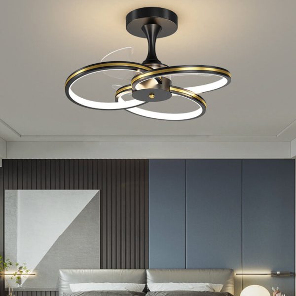 Luxury Acrylic Three Rings Combination Design LED Flush Mount Fan Light - Image 15