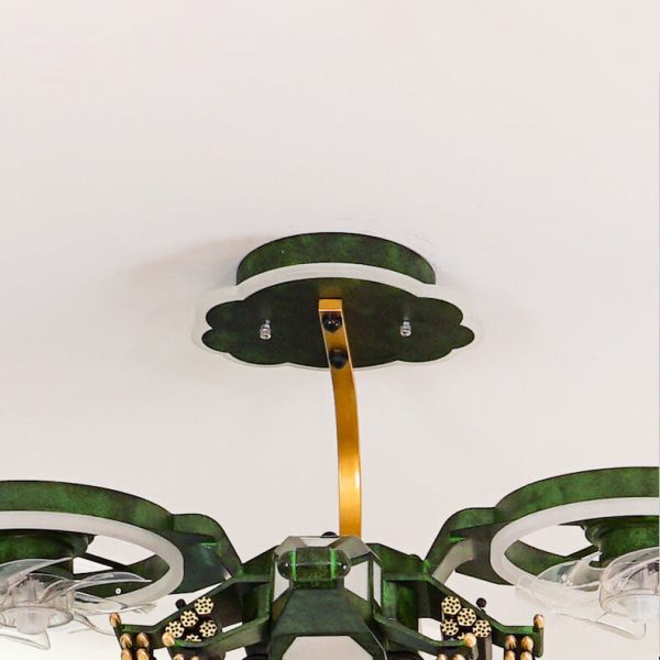 Modern Children's Helicopter Hardware Acrylic LED Semi-Flush Mount Ceiling Fan Light - Image 9