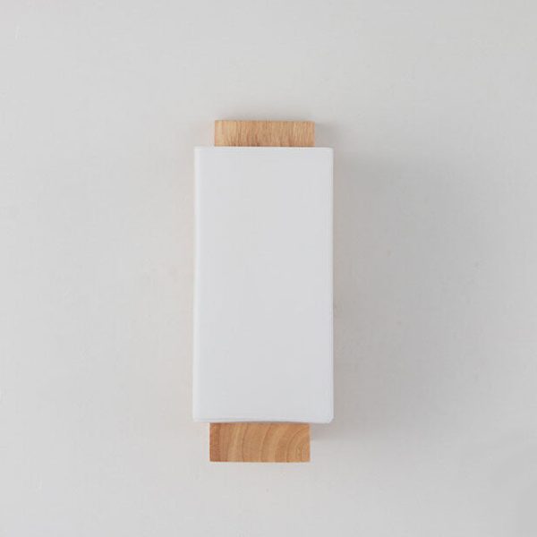Modern Minimalist Solid Wood Square Glass Column 1-Light Wall Sconce Lamp - Image 4