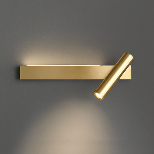 Modern Luxury Rectangle Cylinder Full Copper LED Wall Sconce Lamp For Bedroom - Image 14