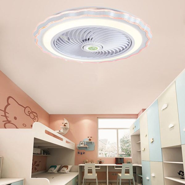Modern Creative Round Flower LED Flush Mount Ceiling Fan Light - Image 16