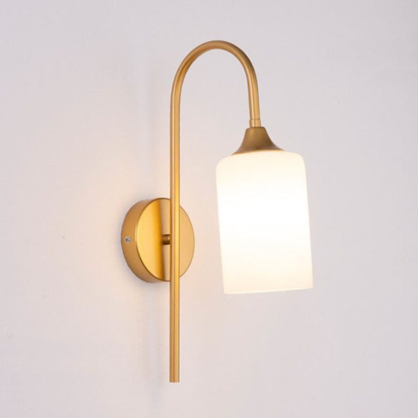 Modern Minimalist Glass Cylindrical Shade Bending Arm 1-Light Wall Sconce Lamp - Image 16