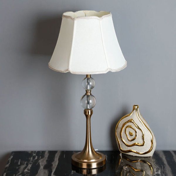 Modern Minimalist Column Crystal Iron Fabric 1-Light Table Lamp For Living Room - Image 13