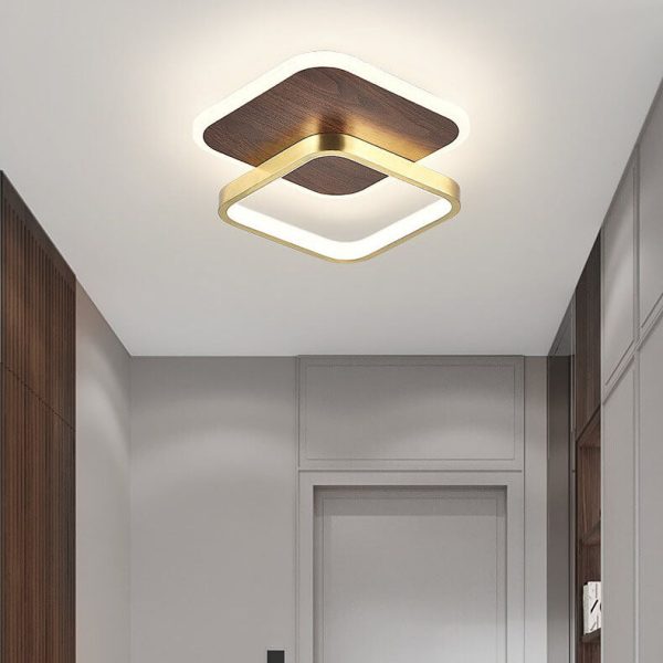 Modern Minimalist Aluminum Circular Square LED Semi-Flush Mount Ceiling Light - Image 14