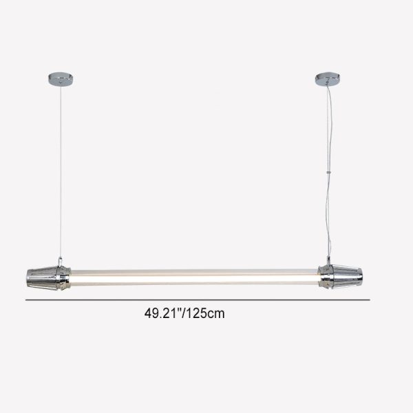 Contemporary Industrial Strip Aluminum Acrylic LED Island Light Chandelier For Dining Room - Image 5