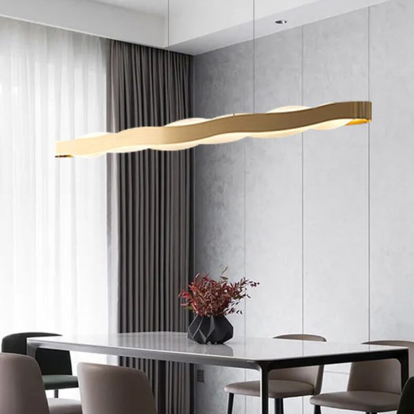 Modern Luxury Stainless Steel Long Bar Acrylic LED Chandelier - Image 5