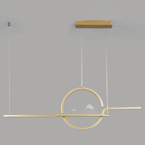 Modern Chinese Minimalist Long Round Landscape Island Light LED Chandelier - Image 5
