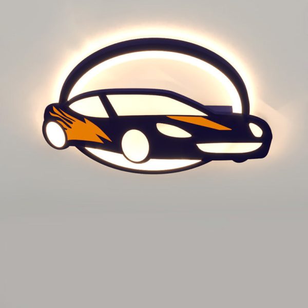 Contemporary Creative Iron Acrylic Cartoon Sports Car LED Kids Flush Mount Ceiling Light For Bedroom - Image 4