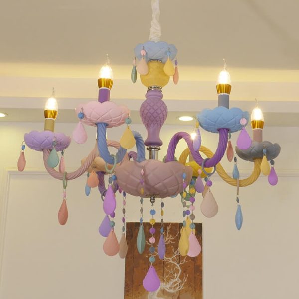 Modern Children's Princess Macaroon Candelabra Crystal Glass 5/6/8/10/12/15 Light Chandelier - Image 23
