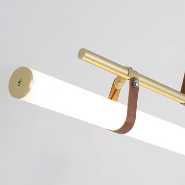 Nordic Minimalist Long Strip Leather LED Island Light Chandelier - Image 11