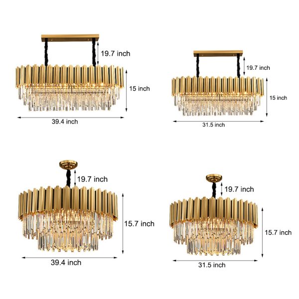 Modern Minimalist Personality Living Room Dining Room Bedroom LED Crystal Chandelier - Image 7