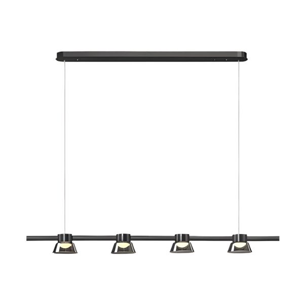 Ring LED Pendant with Smoke Gray Glass Shades - Image 10