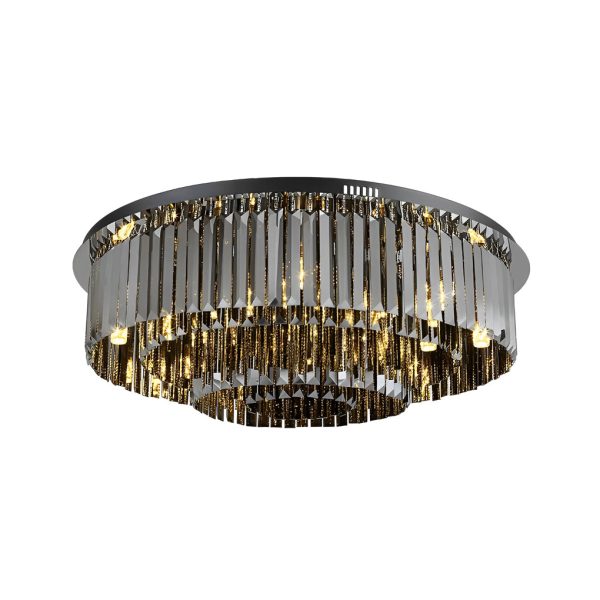 Multilayer Smoky Gray Crystal Strips Three Step Dimming Ceiling Lights - Image 7