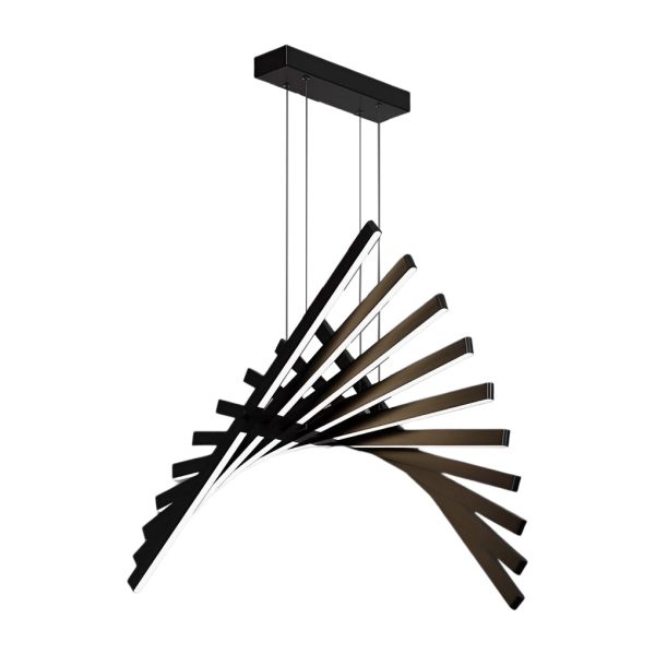 Waves Fishbone Strip Stepless Dimming LED Nordic Chandelier Pendant Light - Image 11