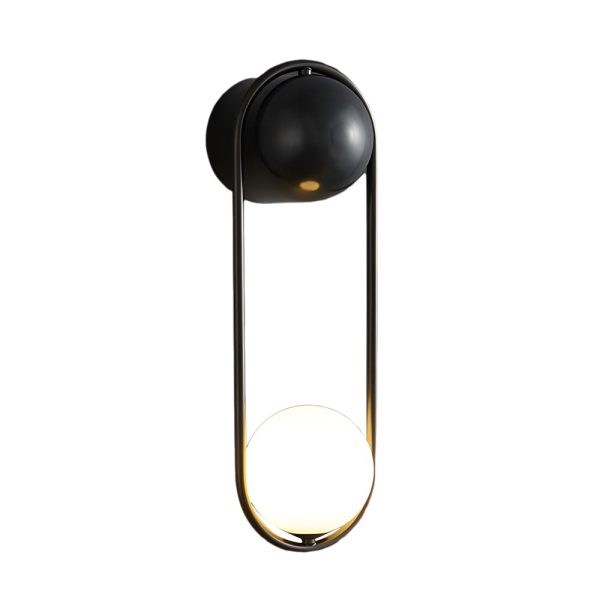 Mila Wall Sconce 1-light Glass Globe Wall Light - Gold/Black - Image 8