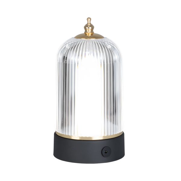 Ribbed Glass Table Lamp Lantern Ambient LED Beside Nights - Image 9