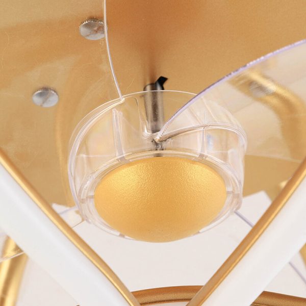 Industrial Nordic Stereo Petal Design LED Flush Mount Ceiling Fan Light - Image 6