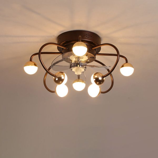 Nordic Creative Branch Cage LED Semi-Flush Mount Ceiling Fan Light - Image 13