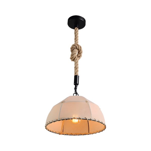 Nostalgic Linen Lampshade Hemp Rope LED American Style Chandelier - Image 8