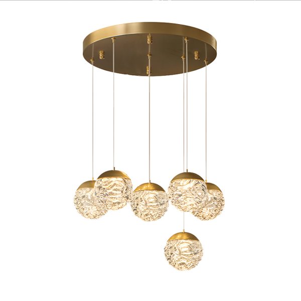 Spiral Pineapple Multi Glass Ball Staircase Chandelier LED Globes Hanging Ceiling Lights Suspension Lamp Drop Lights for Stairs - Image 9