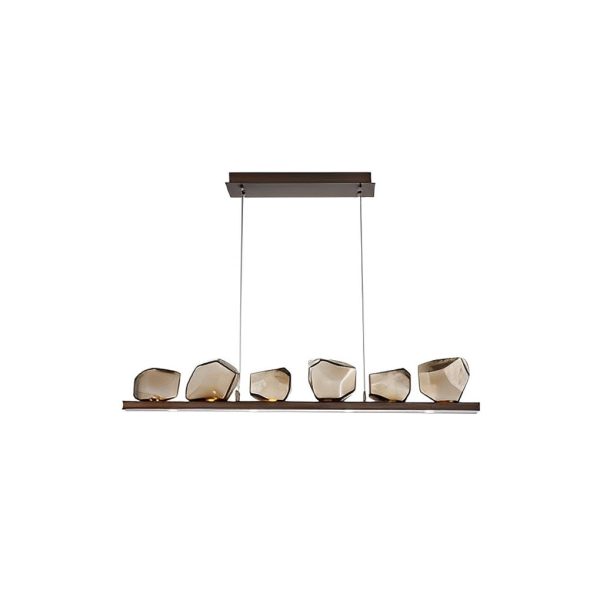 Irregular Glass Shade Stone Creative Cognac Color Modern Chandelier - Image 7