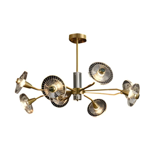6/8 Lights Flowers Crystal 3 Step Dimming Copper Post-Modern Chandelier - Image 8
