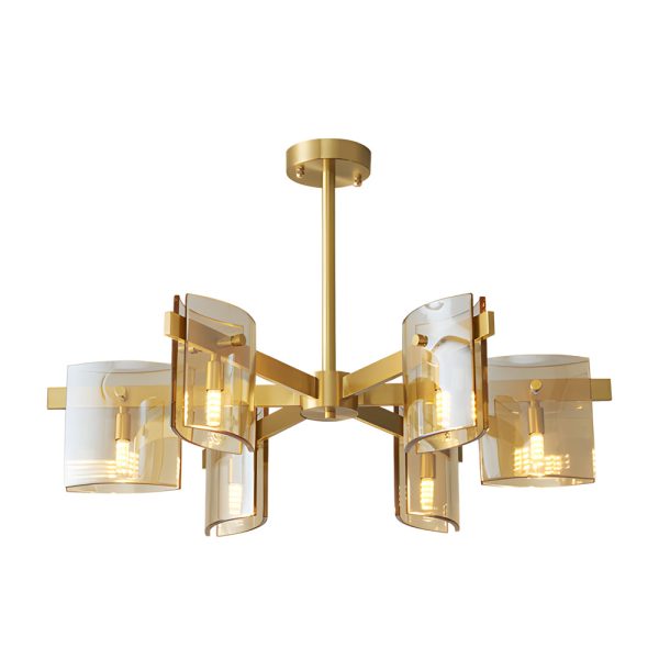 6/8-Light Dimmable Metallic Electroplated Glass Chandelier Lighting - Image 8