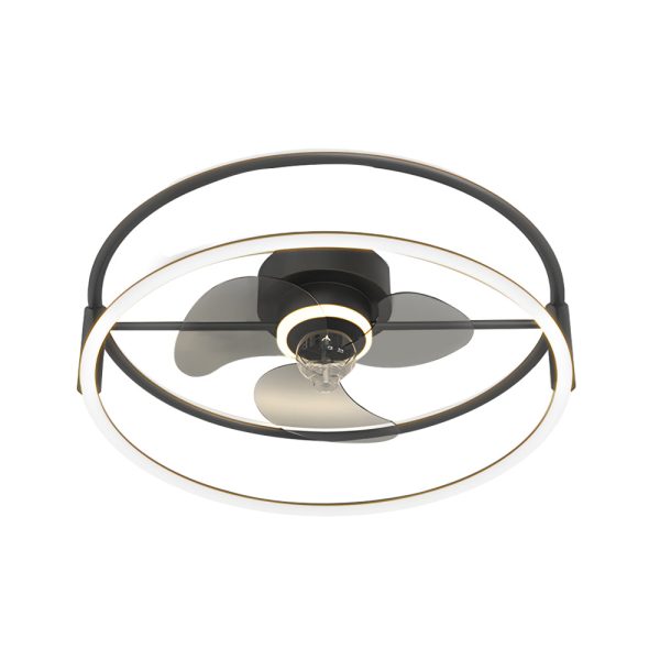 Minimalist Ring Three Step Dimming LED Mute Modern Bladeless Ceiling Fan Lights - Image 6