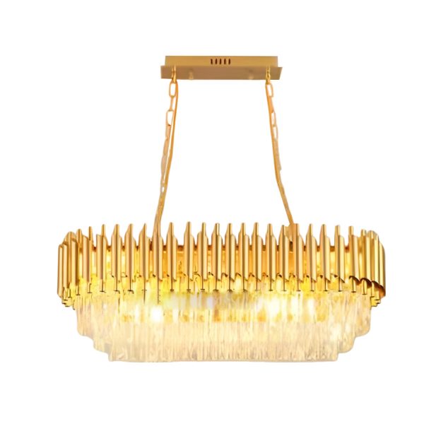 Round Oval Crystal Three Step Dimming Luxury Post-Modern Chandelier - Image 11