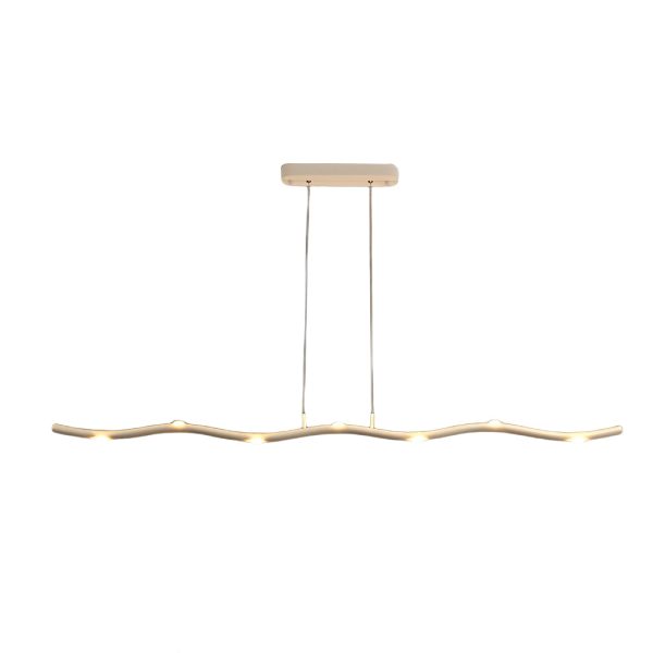 Long Strip Waves Branches Stepless Dimming LED White Modern Chandelier - Image 8