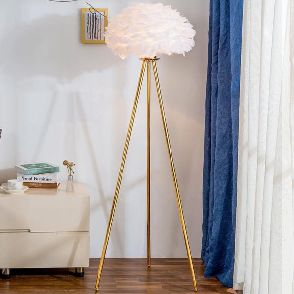 Modern Feather 1-Light Globe Standing Floor Lamp - Image 9