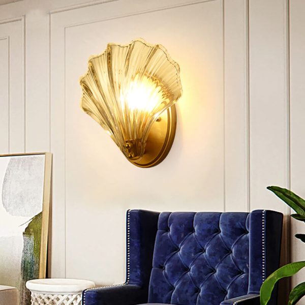 Creative Glass Shell 1-Light Wall Sconce Lamp - Image 9