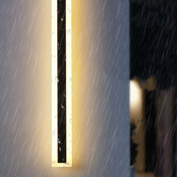 Minimalistic Elongated Bar Shaped 1-Light LED Acrylic Outdoor Waterproof Wall Light - Image 5