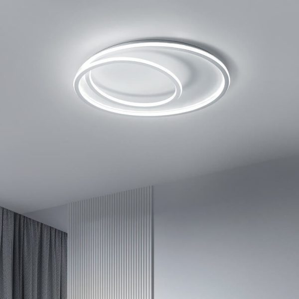 Nordic Minimalist Double Circle LED Flush Mount Ceiling Light - Image 3