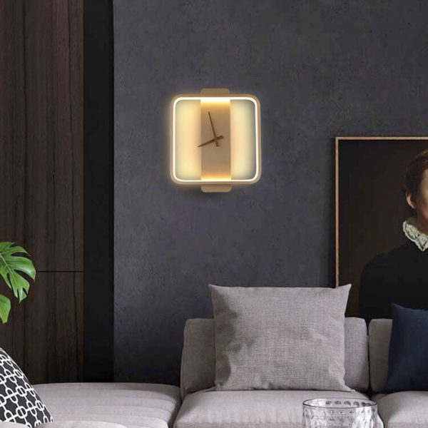 Modern Minimalist Clock Shaped 1-Light LED Wall Sconce Lamp - Image 14