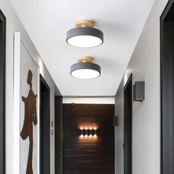Nordic Log Round LED Semi-Flush Mount Ceiling Light - Image 18