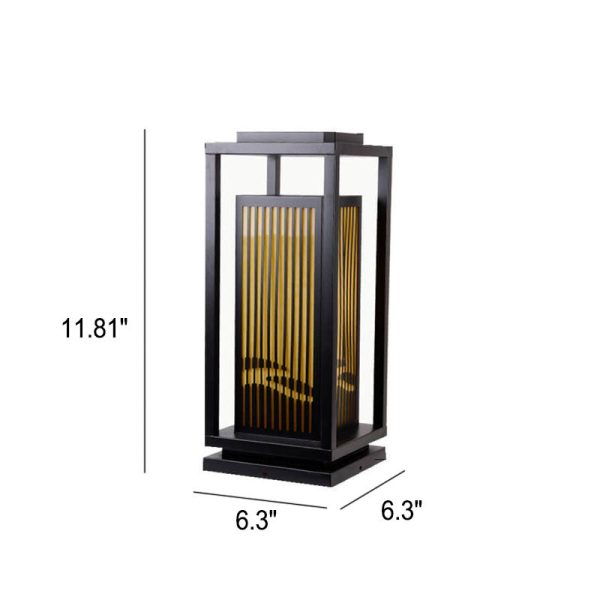 Modern Chinese Square Cage Outdoor Waterproof 1-Light Lawn Path Light - Image 12