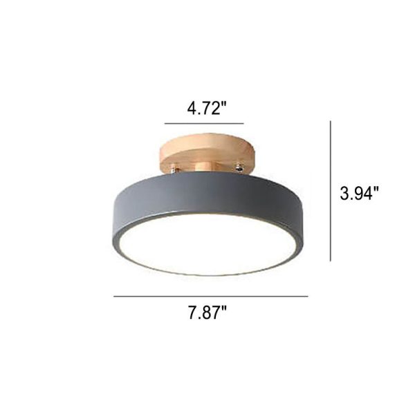 Nordic Log Round LED Semi-Flush Mount Ceiling Light - Image 9