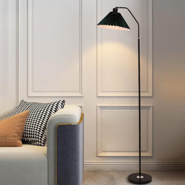 Minimalist Fabric Pleated Shade 1-Light Standing Floor Lamp - Image 3