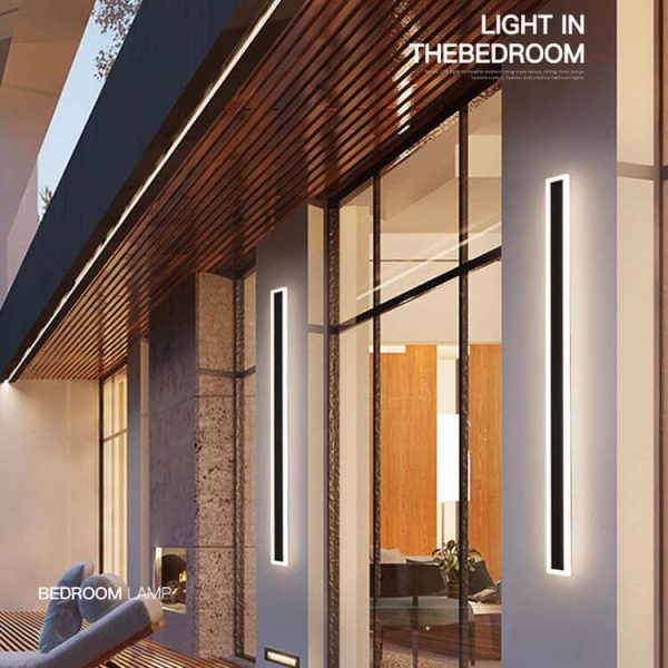 Minimalistic Elongated Bar Shaped 1-Light LED Acrylic Outdoor Waterproof Wall Light - Image 6